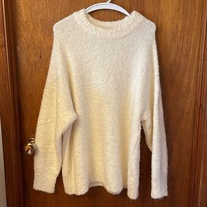 Topshop ivory fuzzy boucle oversized sweater